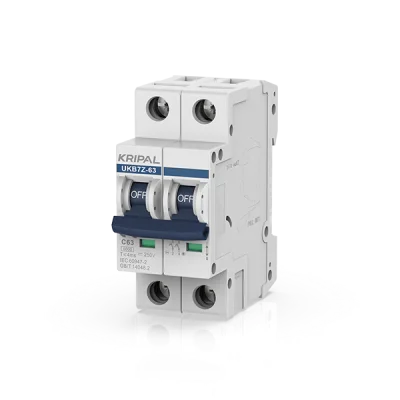 KRIPAL UKB7Z-63 2-Pole 500V 63A DC Miniature Circuit Breaker (MCB)