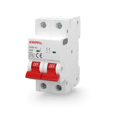 Kripal UKB5-63 2-Pole AC Miniature Circuit Breaker (MCB)